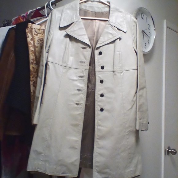 Grey Leather Coat - Picture 4 of 4